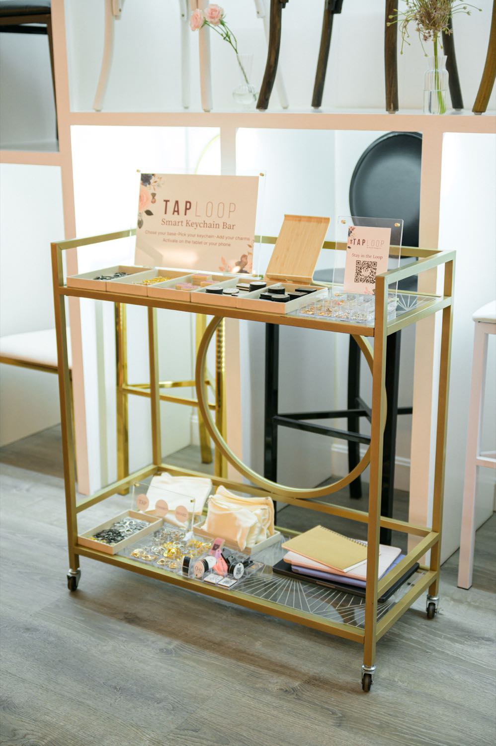 The TapLoop bar on a gold cart at House of Dez